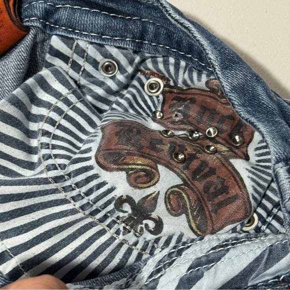 Rock Revival Women’s 28 Blue Adaliz Easy Straight Denim Jeans Embellished Y2k - Picture 10 of 11
